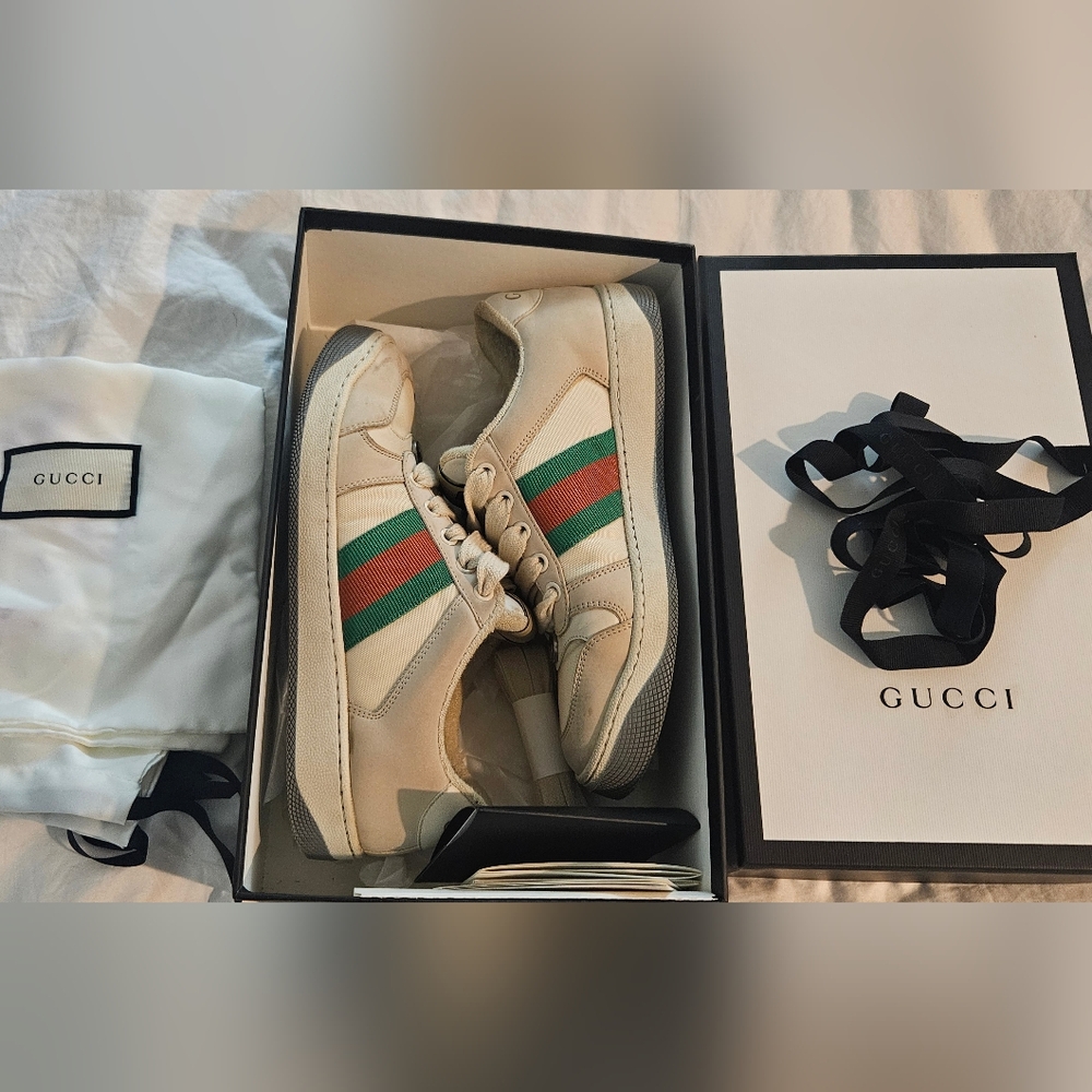 GG Screener Sneakers Green and Red Stripes